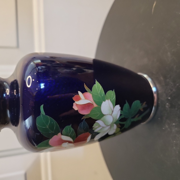 Japanese Cloisonne Gimbari Enamel Blue Rose Vase 4.3/4" - Picture 7 of 8